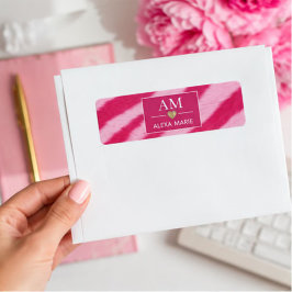 Hot Baby Pink Faux Fur Zebra Stripe Soft Glam ラベル