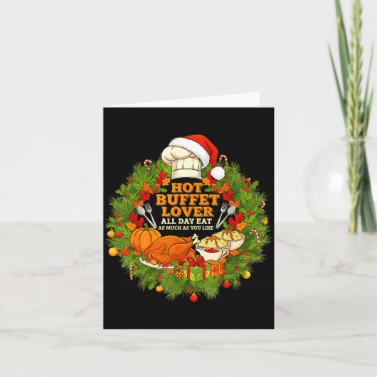 Hot Buffet Available All Day Eat Funny Holiday Foo カード (正面)