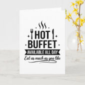 Hot Buffet Available All Day Funny Adult Humor カード (黄色い花)