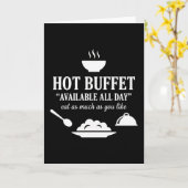 Hot Buffet Available All Day Funny Adult Humor カード (黄色い花)