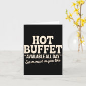 Hot Buffet Available All Day Funny Joke  カード (黄色い花)