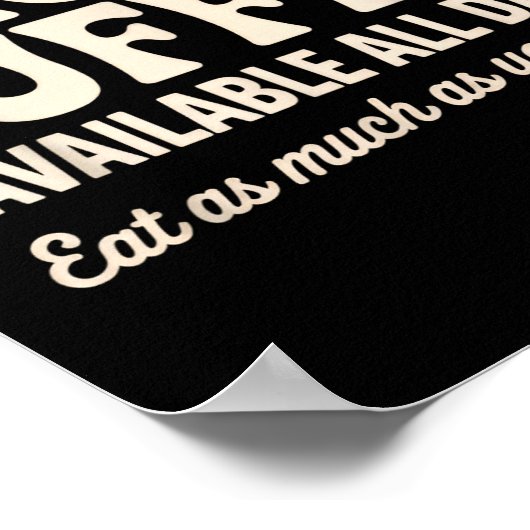 Hot Buffet Available All Day Funny Joke ポスター (角)