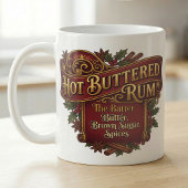 Hot Buttered Rum Vintage Recipe Label コーヒーマグカップ