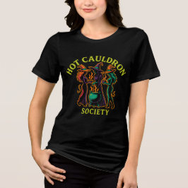 Hot Cauldron Society | レトロな魔女の集会 ハロウィン トライブレンドＴシャツ