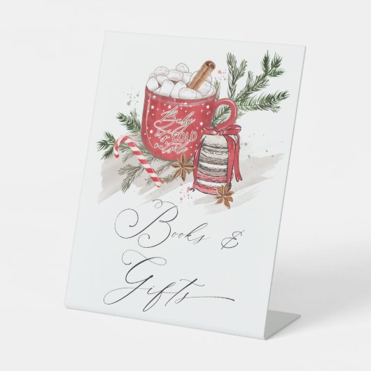 Hot Chocolate and Cookies Winter Baby Shower 台座サイン (正面)