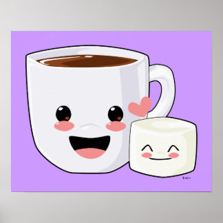 Hot Chocolate and Marshmallow Poster ポスター