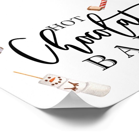 Hot Chocolate Bar Christmas Cocoa ポスター (角)