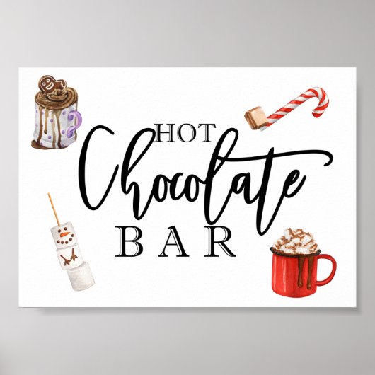 Hot Chocolate Bar Christmas Cocoa ポスター (正面)