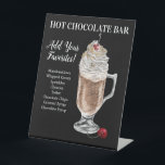 Hot chocolate Bar Drink Plaque 台座サイン<br><div class="desc">Host a fun and delicious hot chocolate bar and add your toppings list to this elegant station sign.

Featured illustration: Hot chocolate in a glass mug topped with whipped cream,  toffee chips and a cherry</div>