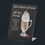 Hot chocolate Bar Drink Plaque 台座サイン<br><div class="desc">Host a fun and delicious hot chocolate bar and add your toppings list to this elegant station sign.

Featured illustration: Hot chocolate in a glass mug topped with whipped cream,  toffee chips and a cherry</div>