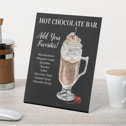 Hot chocolate Bar Drink Plaque 台座サイン (インサイチュ)