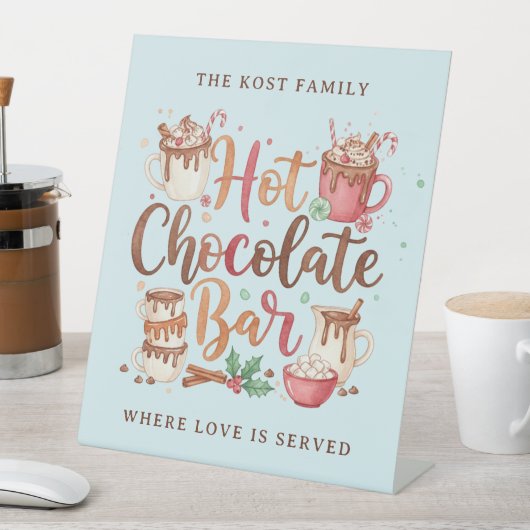 Hot Chocolate Bar Personalized Pedestal Sign 台座サイン (インサイチュ)