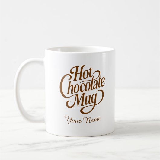 Hot Chocolate Custom Name  コーヒーマグカップ (左)