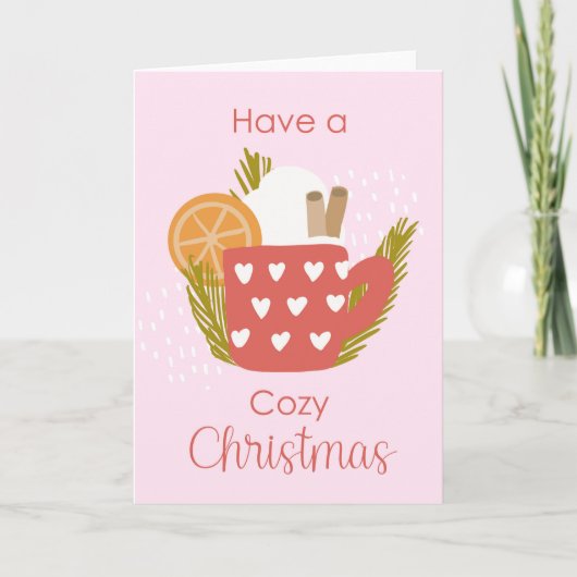 Hot Chocolate Mug Christmas Holiday Greeting カード (正面)