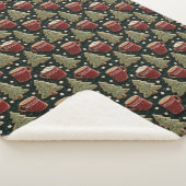 Hot Chocolate Mugs And Christmas Tree Cookies シェルパブランケット (3/4)