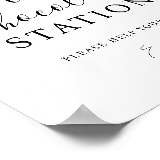 Hot Chocolate Station Bar Sign Poster ポスター (角)