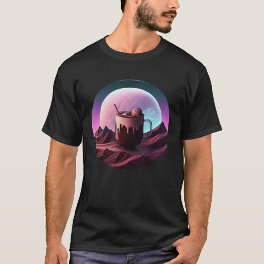 Hot Chocolate Synthwave 80s Retrowave Aesthetic Tシャツ (正面)