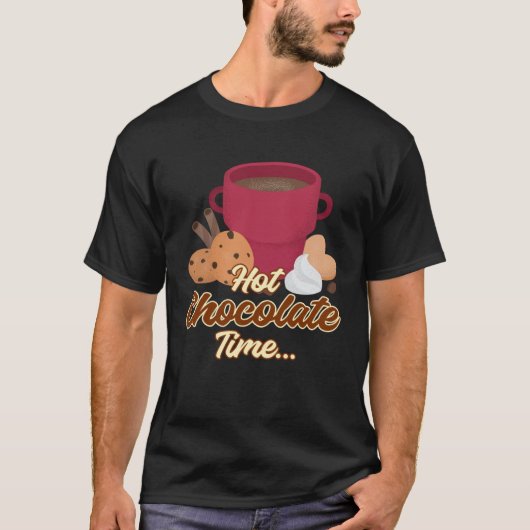 Hot Chocolate Time Hot Cocoa Pun Winter Hot Chocol Tシャツ (正面)