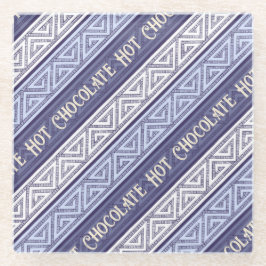 Hot Chocolate White Lilac & Purple Celtic Stripes ガラスコースター