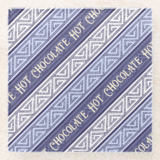Hot Chocolate White Lilac & Purple Celtic Stripes ガラスコースター