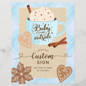 Hot Chocolate Winter Baby Shower Boy Custom Sign (正面)
