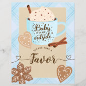 Hot Chocolate Winter Baby Shower Boy Favors Sign (正面)