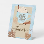 Hot Chocolate Winter Baby Shower Boy Favors Sign 台座サイン (正面)