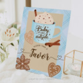 Hot Chocolate Winter Baby Shower Boy Favors Sign 台座サイン