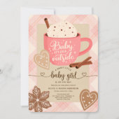 Hot Chocolate Winter Baby Shower Girl Baby 招待状 (正面)
