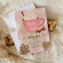 Hot Chocolate Winter Baby Shower Girl Baby 招待状