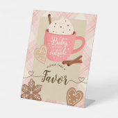 Hot Chocolate Winter Baby Shower Girl Favors Sign 台座サイン (正面)