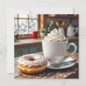 Hot Cocoa and Christmas Donuts Festive Poem シーズンカード (正面)