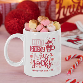 Hot Cocoa and Fuzzy Socks Cute Christmas コーヒーマグカップ
