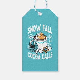 Hot Cocoa and Winter Charm - Snow Fall Cocoa Calls ギフトタグ