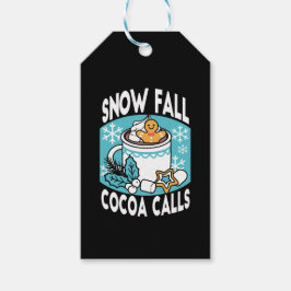 Hot Cocoa and Winter Charm - Snow Fall Cocoa Calls ギフトタグ