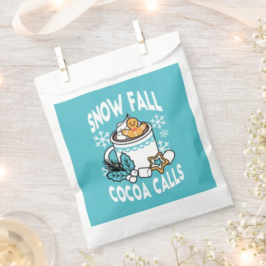Hot Cocoa and Winter Charm - Snow Fall Cocoa Calls フェイバーバッグ (クリップ留めされた状態)