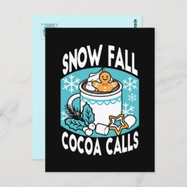 Hot Cocoa and Winter Charm - Snow Fall Cocoa Calls ポストカード