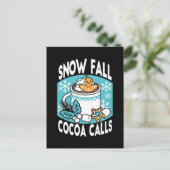 Hot Cocoa and Winter Charm - Snow Fall Cocoa Calls ポストカード (スタンド正面)