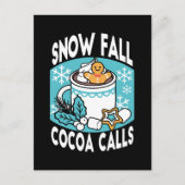 Hot Cocoa and Winter Charm - Snow Fall Cocoa Calls ポストカード (正面)