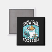 Hot Cocoa and Winter Charm - Snow Fall Cocoa Calls マグネット (正面/裏面)