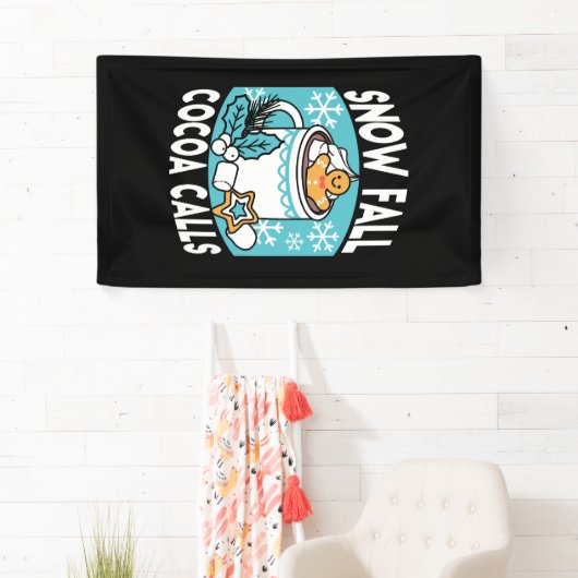 Hot Cocoa and Winter Charm - Snow Fall Cocoa Calls 横断幕 (インサイチュ)