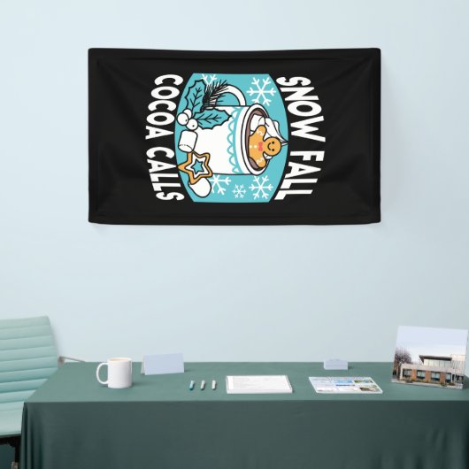 Hot Cocoa and Winter Charm - Snow Fall Cocoa Calls 横断幕 (トレードショー)