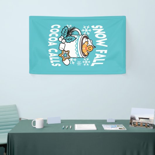 Hot Cocoa and Winter Charm - Snow Fall Cocoa Calls 横断幕 (トレードショー)