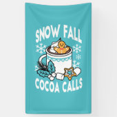 Hot Cocoa and Winter Charm - Snow Fall Cocoa Calls 横断幕 (縦)