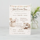 Hot Cocoa Bar Birthday Invitation 招待状 (スタンド正面)
