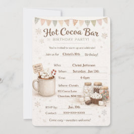 Hot Cocoa Bar Birthday Invitation 招待状