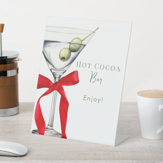 Hot Cocoa Bar Dirty Martini Bridal Shower 台座サイン (インサイチュ)