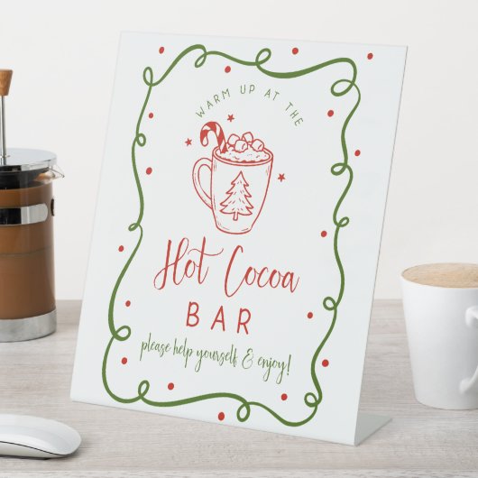 Hot Cocoa bar sign 台座サイン (インサイチュ)