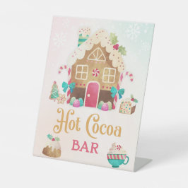 Hot Cocoa Bar Sign with Gingerbread House  台座サイン
