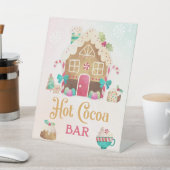 Hot Cocoa Bar Sign with Gingerbread House  台座サイン (インサイチュ)